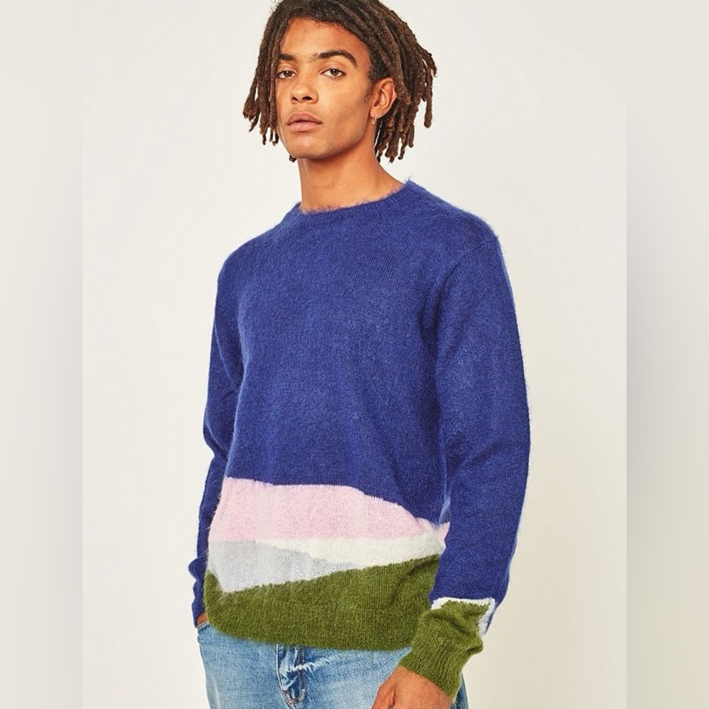 NWOT Stussy Color Bleed Mohair Sweater